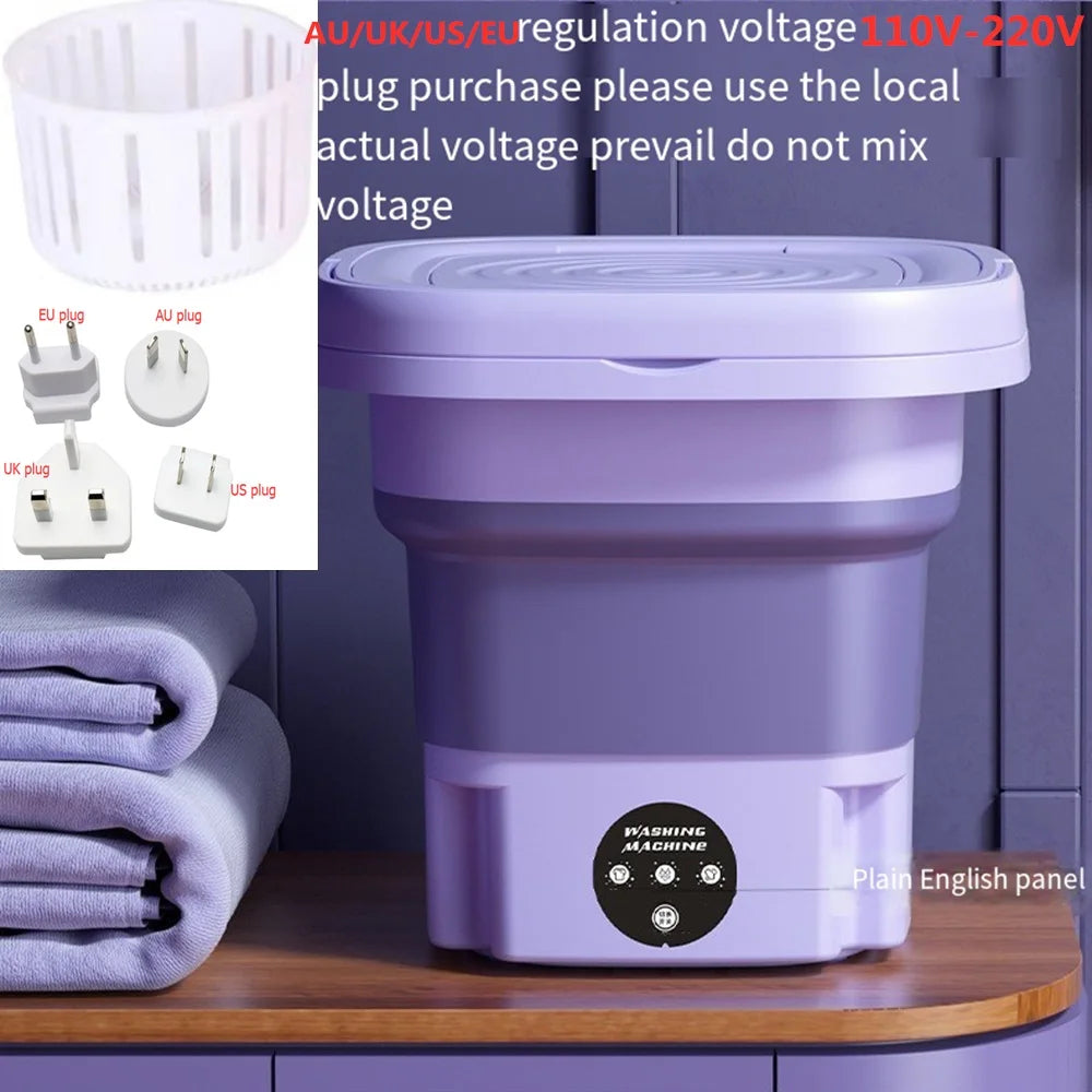 Compact Portable 6L & 8L Folding Washing Machine and Dryer – The Perfect Mini Washer for Travel and Home Convenience