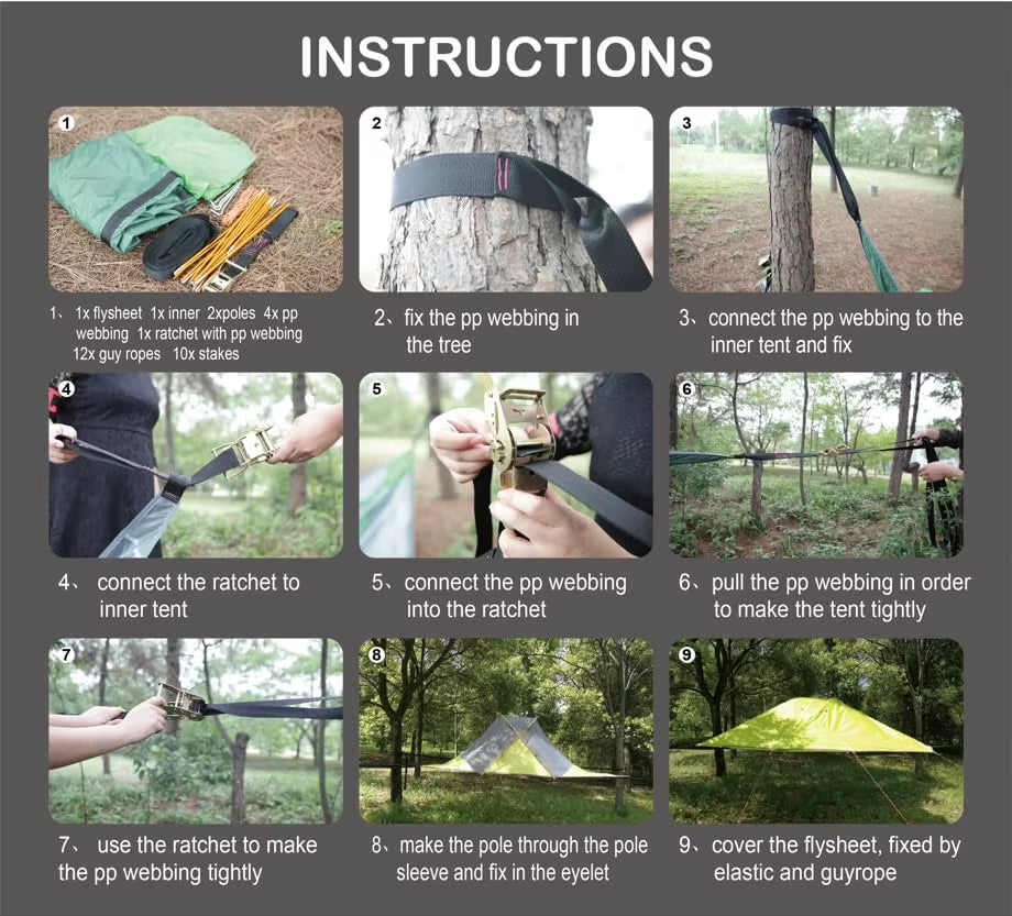 Spacious and Durable Large Portable Camping Hammock for 2-4 People - Perfect for Family Tree Tents, Outdoor Activities, Hiking, and Travel