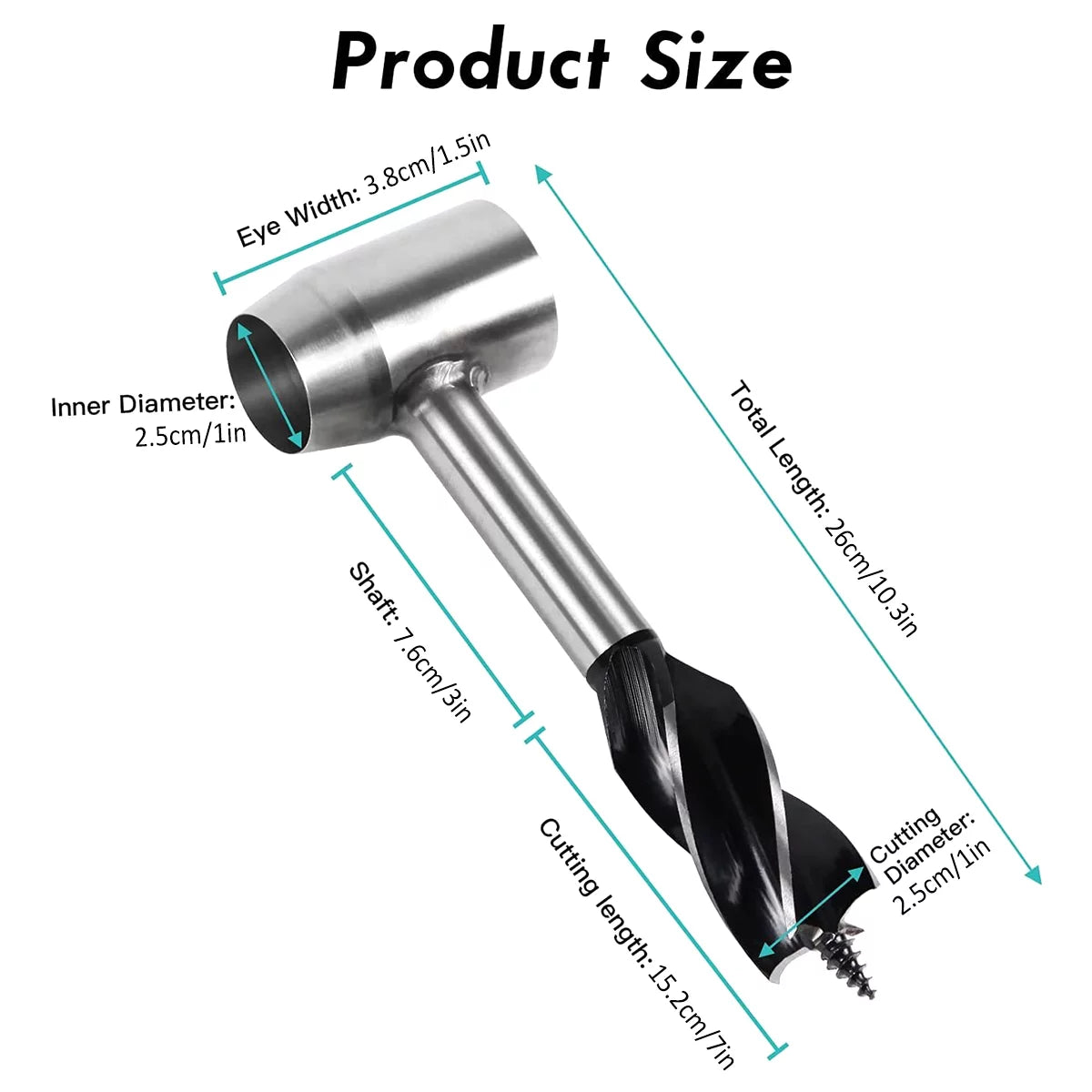 Portable Manual Auger Drill - Premium Carbon Steel Tool for Camping, Hiking, and Bushcrafting Adventures