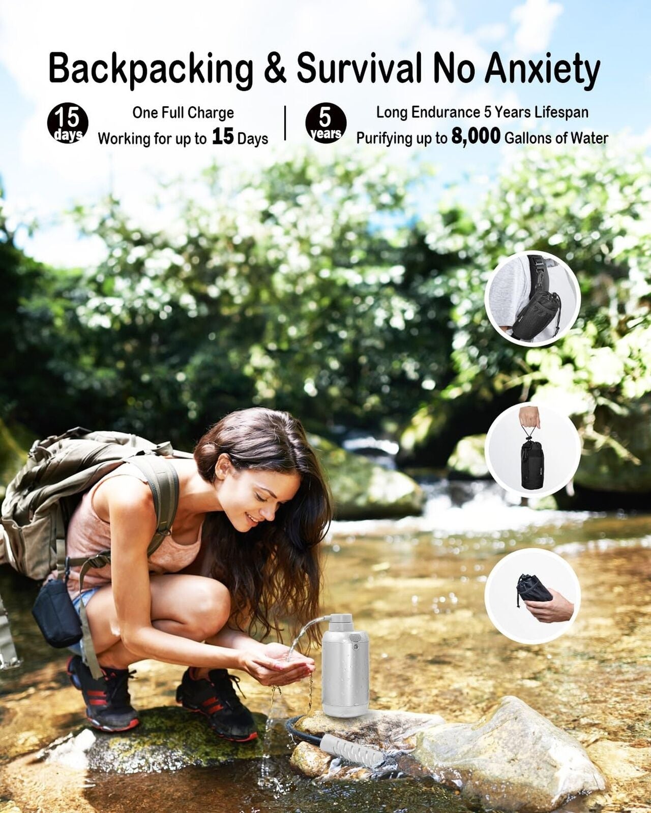 Premium 6-Stage Electric Water Filtration System - Ideal for Outdoor Adventures and Emergency Preparedness