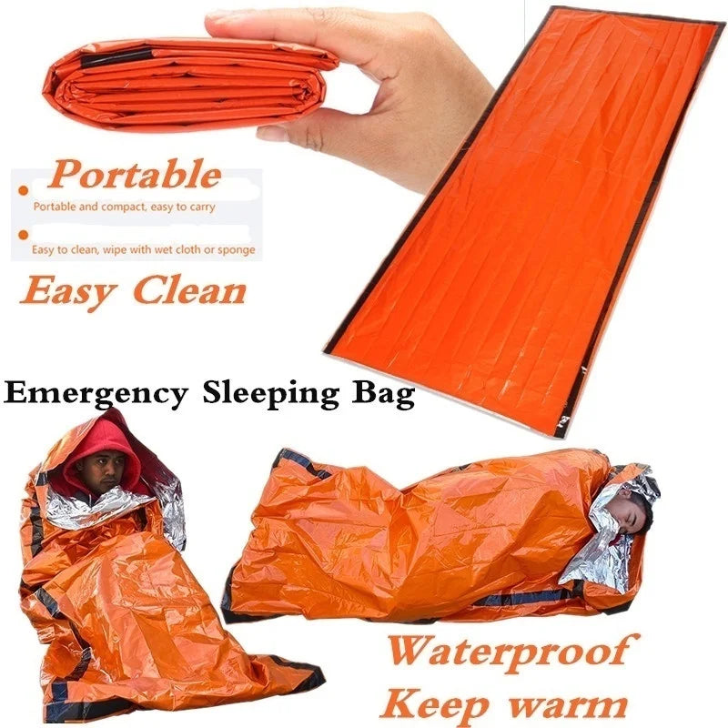 Emergency Thermal Bivy Sleeping Bag - Waterproof Mylar Survival Blanket for Outdoor Adventures and Emergency Preparedness