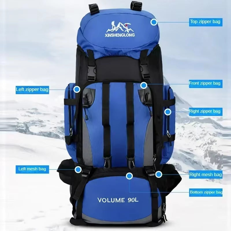 Premium 90L Waterproof Travel Backpack - Versatile Outdoor Sports Bag for Camping and Hiking Adventures