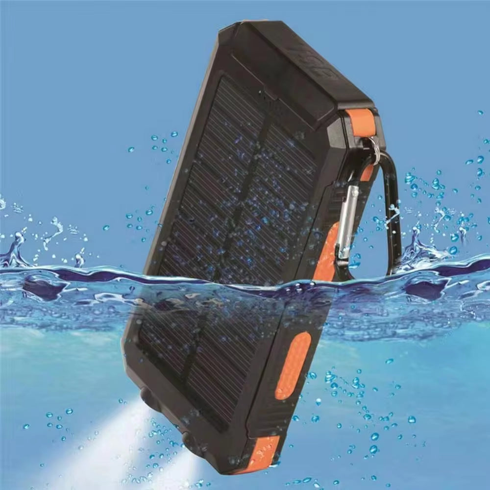 Premium Solar Power Bank Case with Dual USB Ports, SOS Light, Flashlight, and Compass – Your Ultimate Portable Charging Solution for Outdoor Adventures