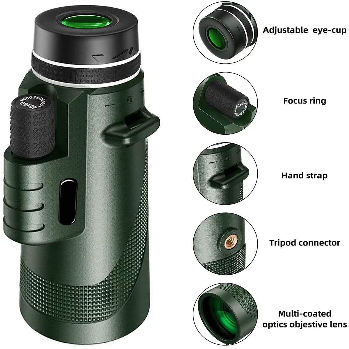 80x100 HD Monocular with Smartphone Stand and Tripod - Premium Long-Range Optics for Outdoor Adventures and Wildlife Observation