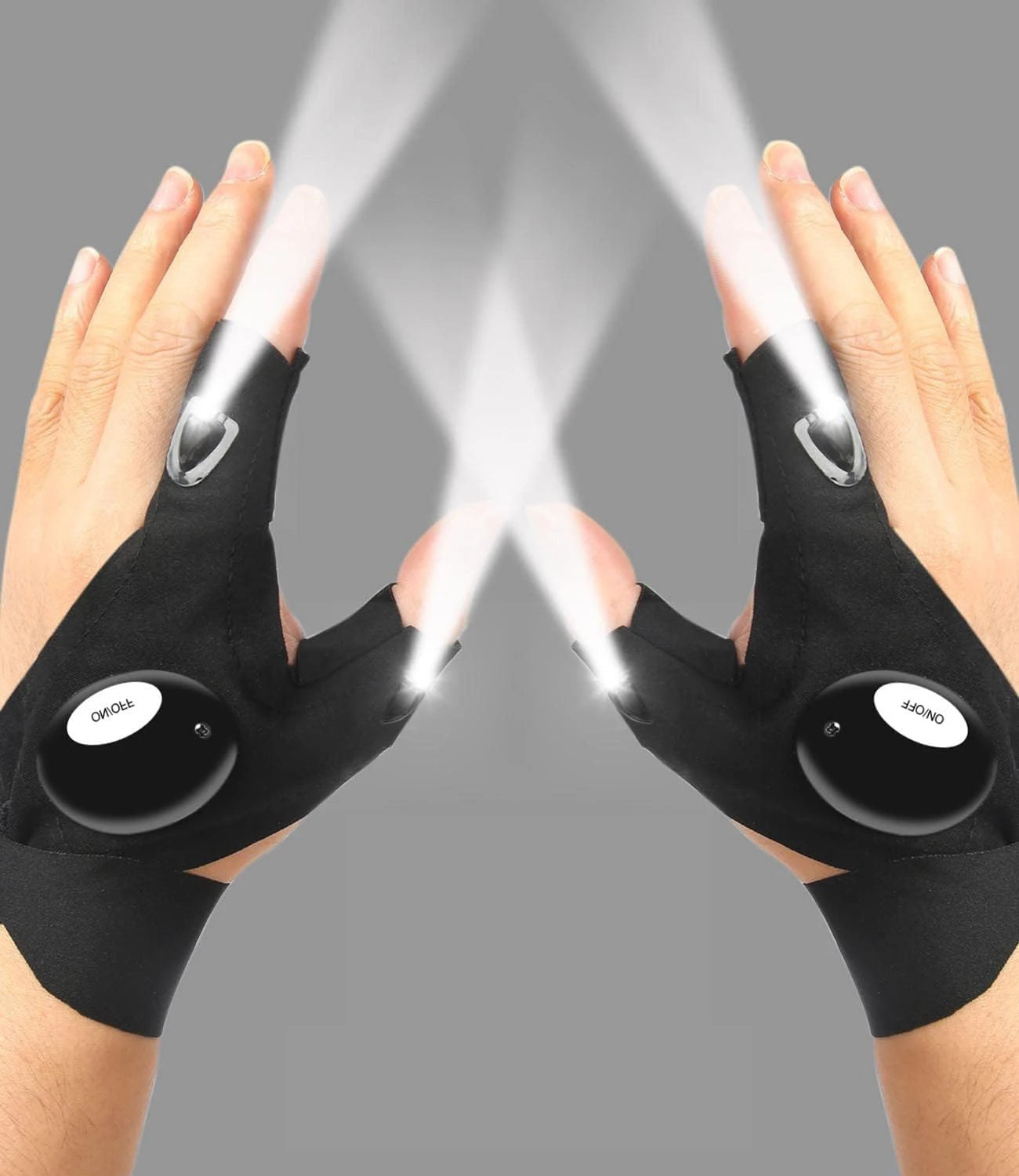 Premium Waterproof LED Fingerless Gloves for Outdoor Activities - Ideal for Night Fishing, Cycling, and Running
