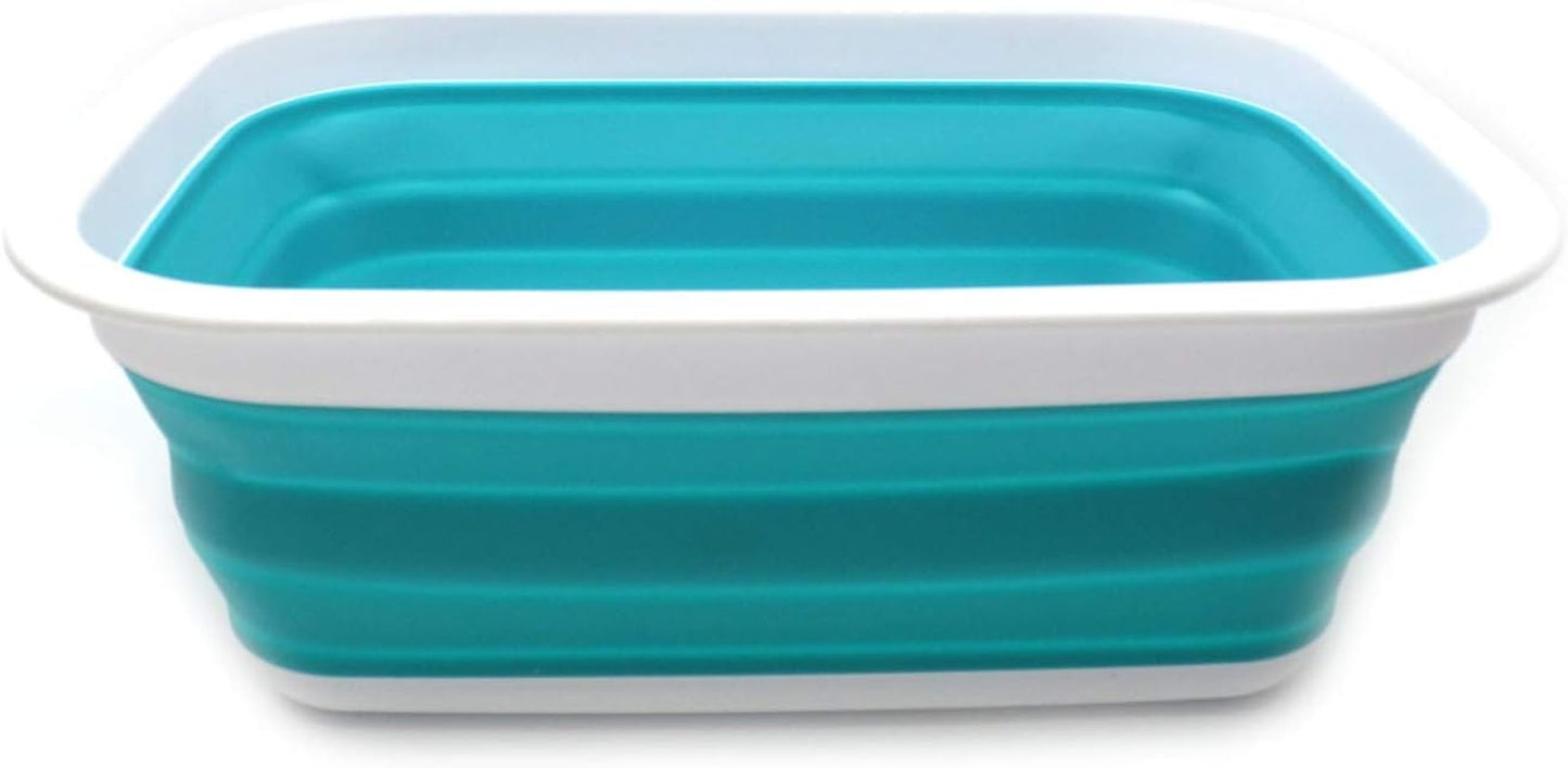 Versatile 9.2L Collapsible Outdoor Tub - Bright Blue Portable Picnic Basket & Space-Saving Storage Solution for Every Adventure