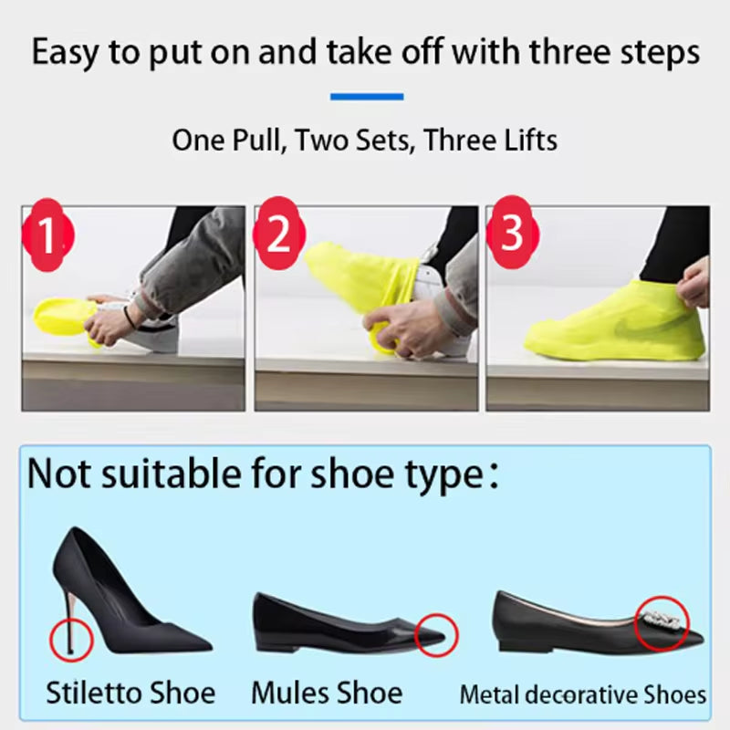 Premium Reusable Waterproof Silicone Shoe Covers for All Weather Protection - 1 Pair