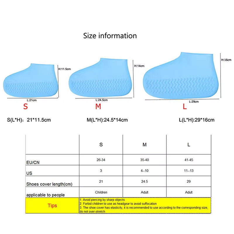 Premium Reusable Waterproof Silicone Shoe Covers for All Weather Protection - 1 Pair