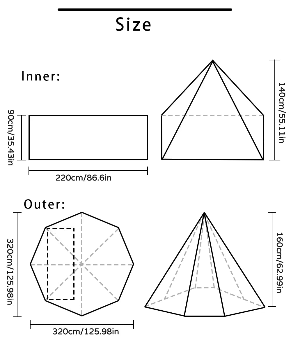 Premium Waterproof Flame-Retardant Teepee Tent for One - Perfect Winter Shelter with Snow Skirt