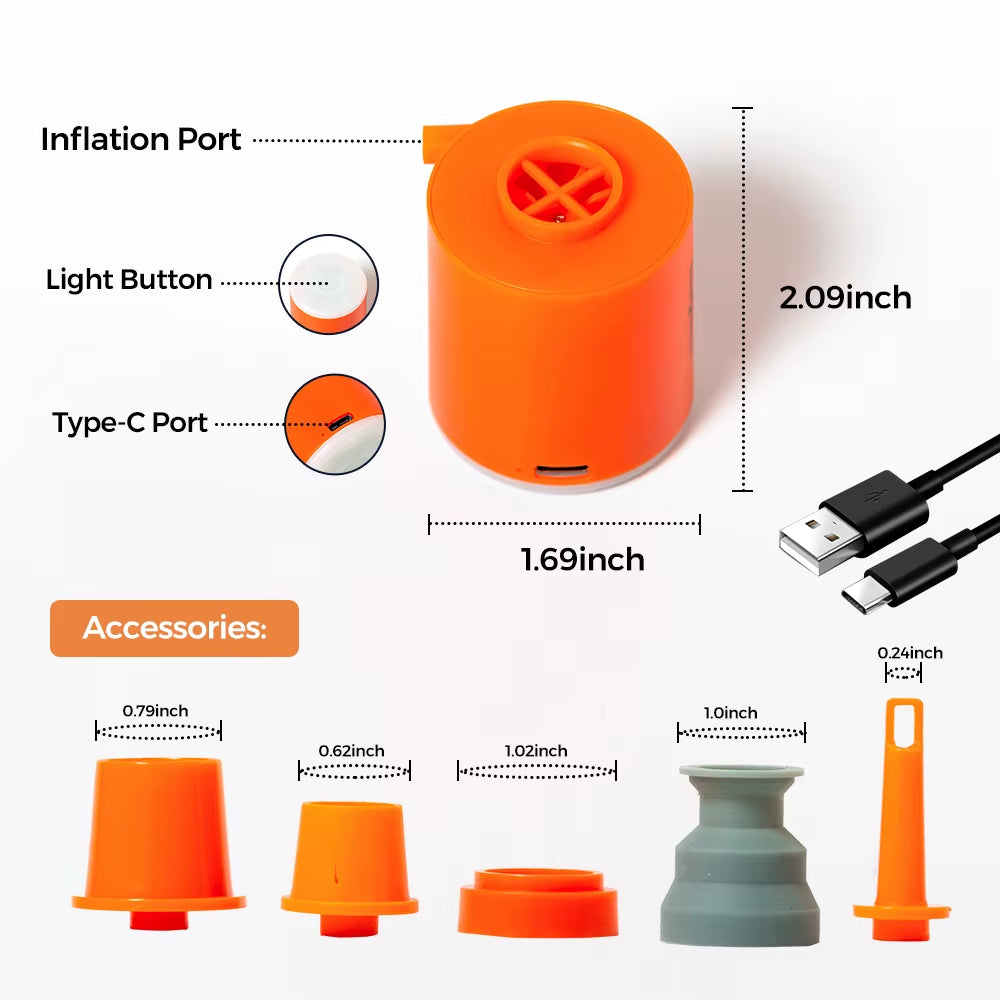 GIGA PUMP 2.0 - The Ultimate 3-in-1 Inflator, Deflator, and LED Light for Effortless Outdoor Adventures