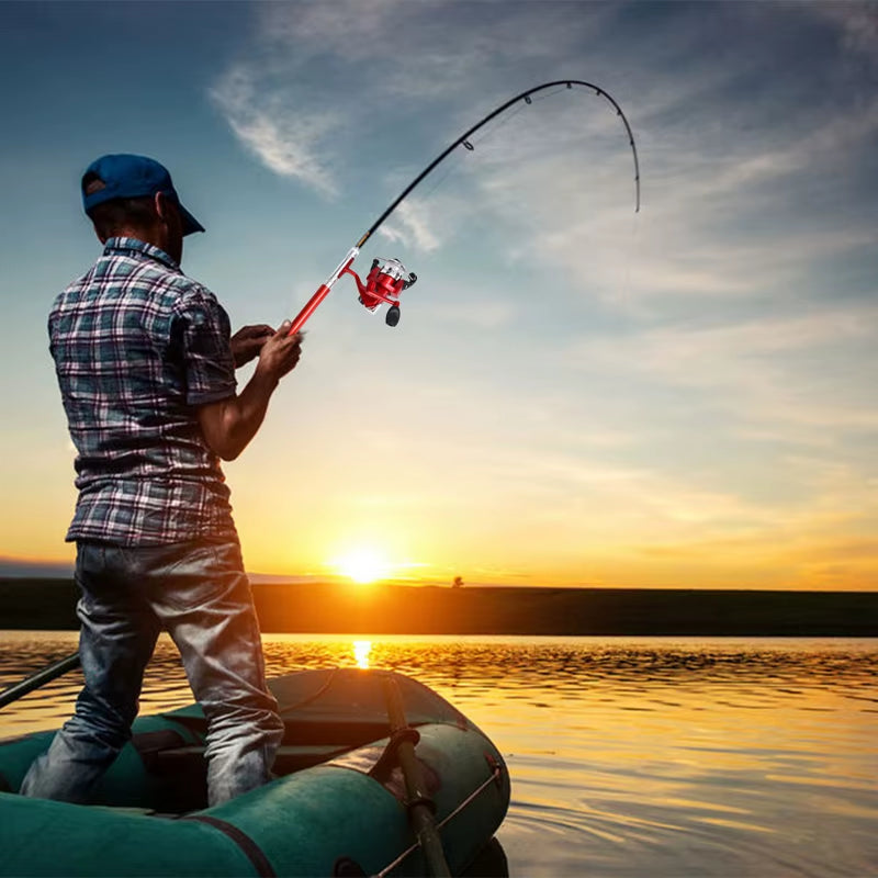 Premium Telescopic Mini Pocket Fishing Rod Set with Ultralight Carbon Reel and Durable Aluminum Alloy Spinning Feeder for Effortless Casting and Enhanced Performance