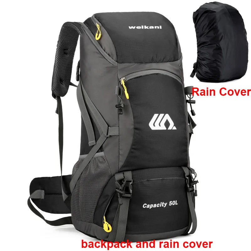 50L Waterproof Travel Backpack for Men and Women - Versatile Rucksack for Hiking, Camping, and Outdoor Adventures