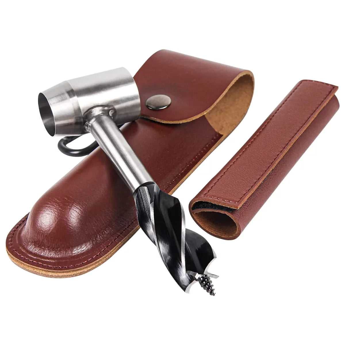 Portable Manual Auger Drill - Premium Carbon Steel Tool for Camping, Hiking, and Bushcrafting Adventures