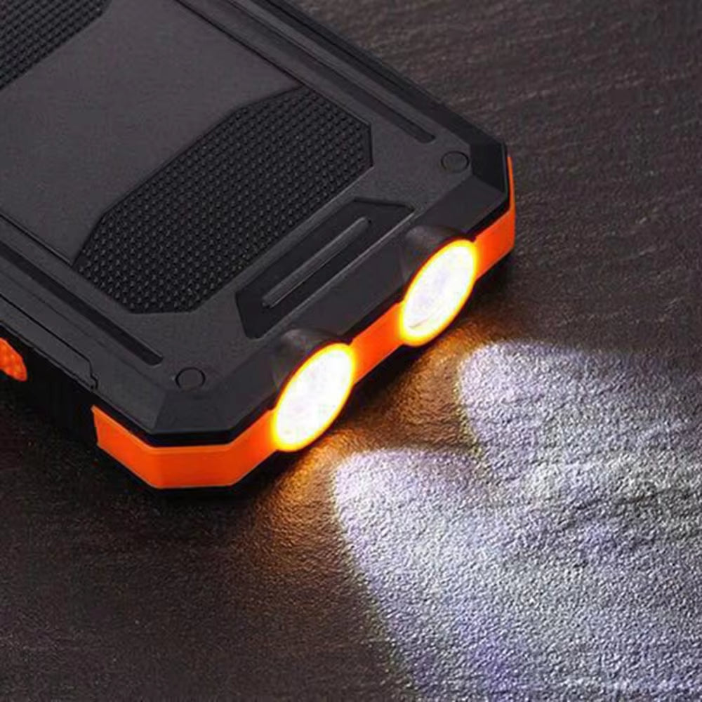 Premium Solar Power Bank Case with Dual USB Ports, SOS Light, Flashlight, and Compass – Your Ultimate Portable Charging Solution for Outdoor Adventures