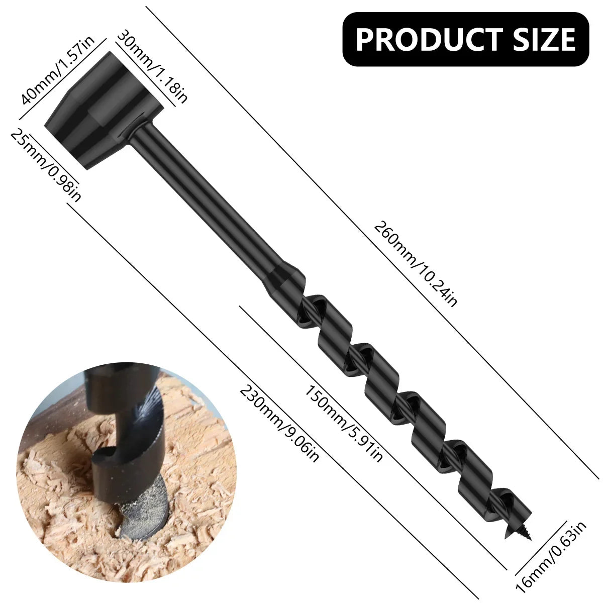 Bushcraft Carbon Steel Portable Hand Drill: The Ultimate Survival Auger and Self-Tapping Wood Punch Tool for Outdoor and DIY Enthusiasts