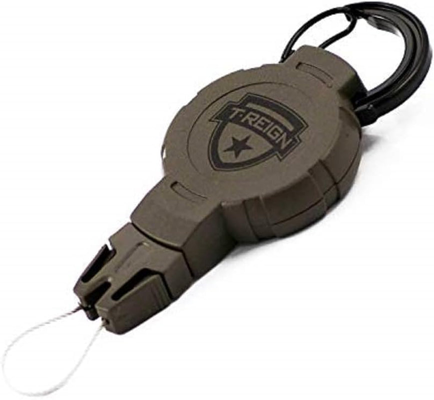 Universal Hunting Compass with Retractable Gear Tether, Hook & Loop Strap, 24" Cord, 4 Oz. Retraction, Green Polycarbonate Case