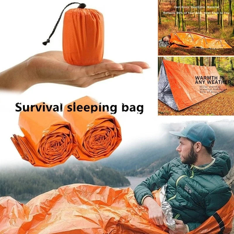 Emergency Thermal Bivy Sleeping Bag - Waterproof Mylar Survival Blanket for Outdoor Adventures and Emergency Preparedness