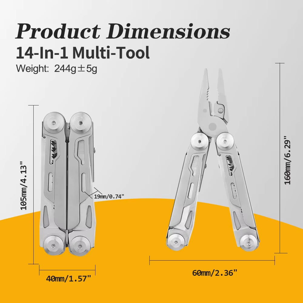 13-in-1 Multi-Purpose Tool - Ideal Gift for Men, Fathers, Birthdays, and Christmas Camping Experiences