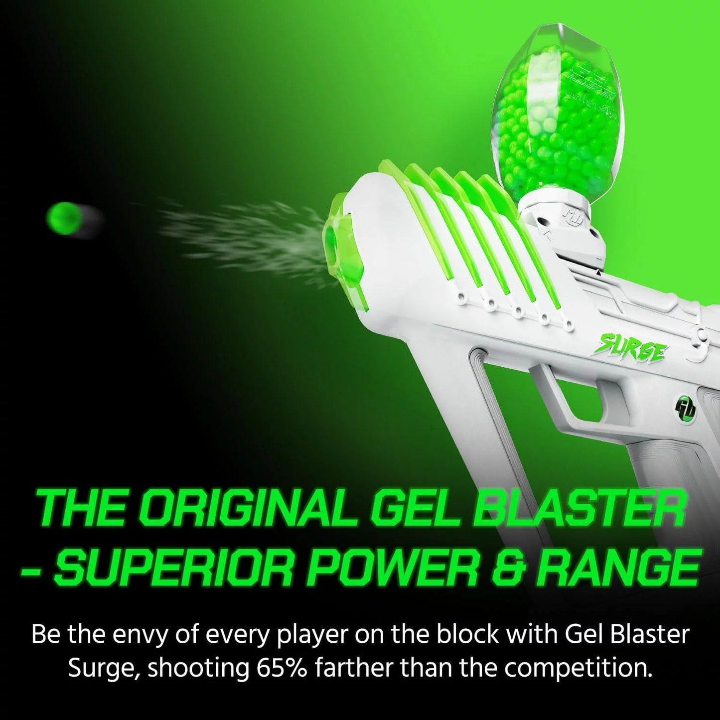 SURGE 1.5 Electric Green Water-Based Gellet Blaster with 10,000 Gellet Pack