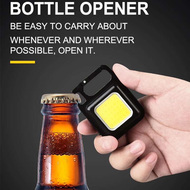 High-Performance Mini COB Flashlight Keychain Lamp - 4 Versatile Lighting Modes, Waterproof EDC Torch for Outdoor Adventures, Emergencies, Camping, and Fishing