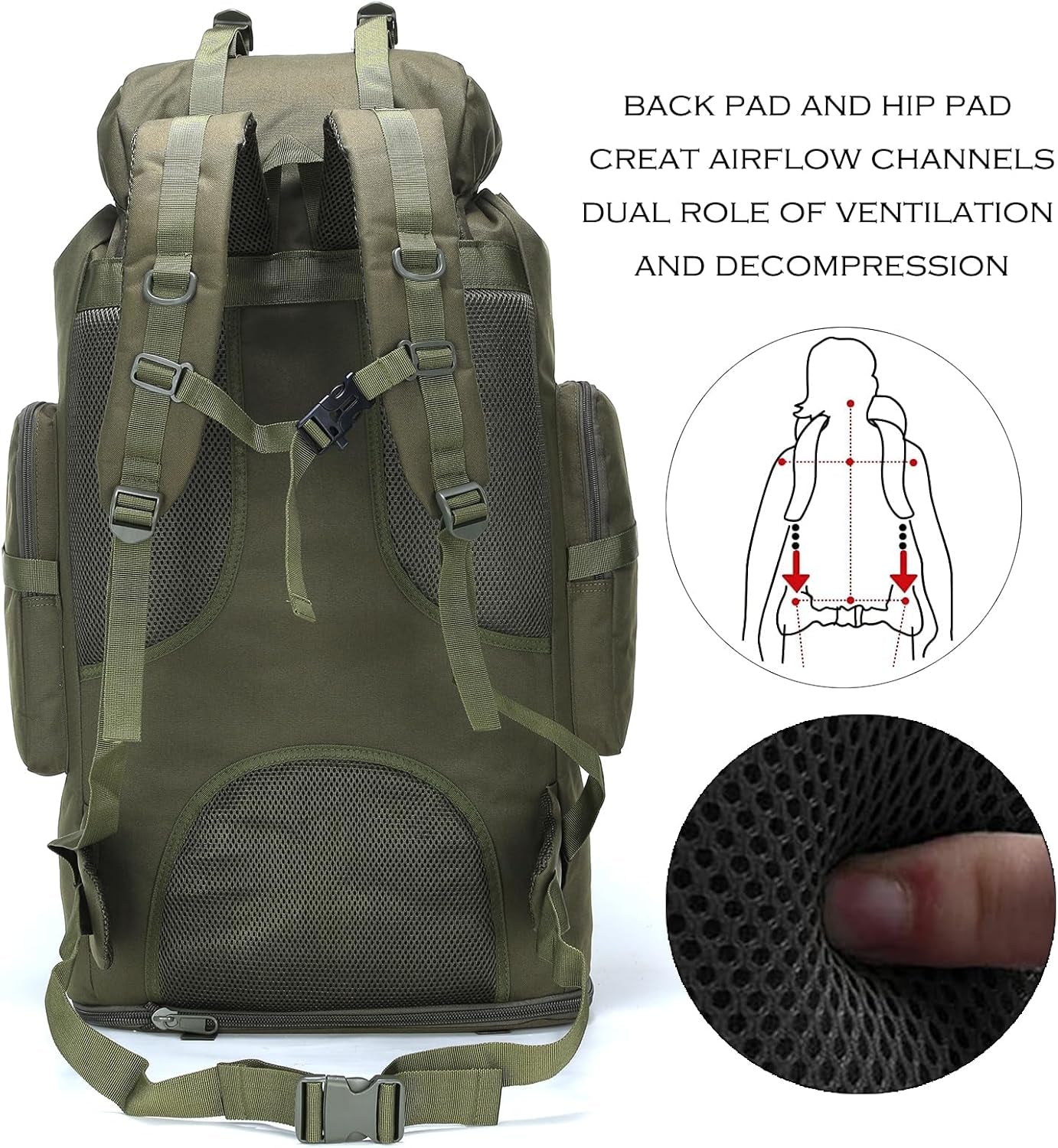 Men's 70L/100L Hiking Backpack - Military-Grade Molle Camping Rucksack for 3-Day Assault and Climbing Adventures