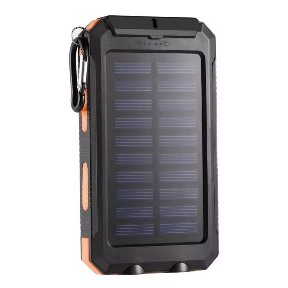 Premium Solar Power Bank Case with Dual USB Ports, SOS Light, Flashlight, and Compass – Your Ultimate Portable Charging Solution for Outdoor Adventures