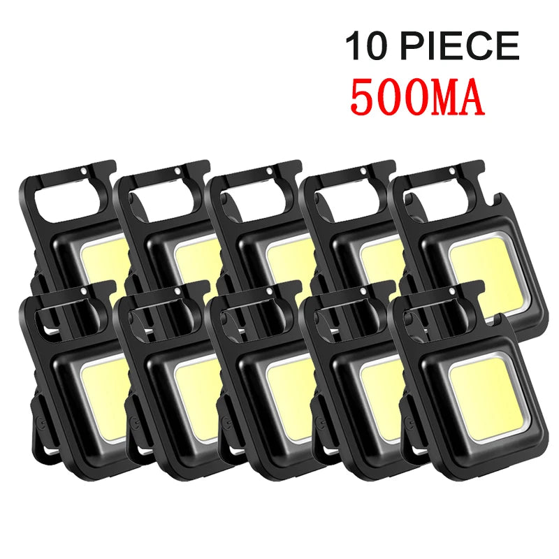 High-Performance Mini COB Flashlight Keychain Lamp - 4 Versatile Lighting Modes, Waterproof EDC Torch for Outdoor Adventures, Emergencies, Camping, and Fishing