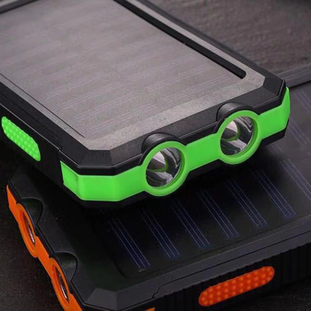 Premium Solar Power Bank Case with Dual USB Ports, SOS Light, Flashlight, and Compass – Your Ultimate Portable Charging Solution for Outdoor Adventures