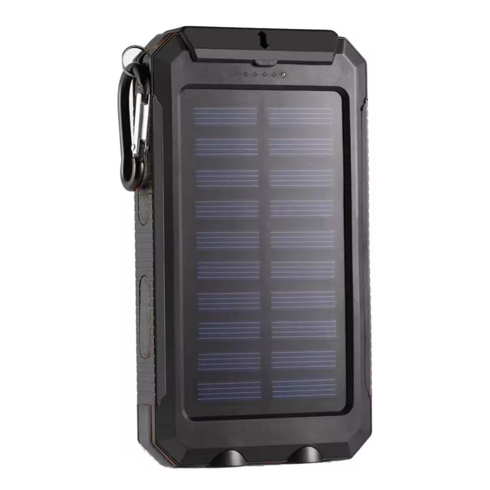 Premium Solar Power Bank Case with Dual USB Ports, SOS Light, Flashlight, and Compass – Your Ultimate Portable Charging Solution for Outdoor Adventures