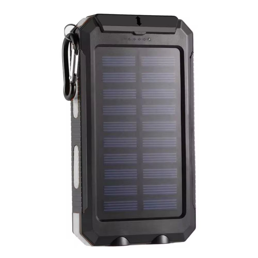 Premium Solar Power Bank Case with Dual USB Ports, SOS Light, Flashlight, and Compass – Your Ultimate Portable Charging Solution for Outdoor Adventures