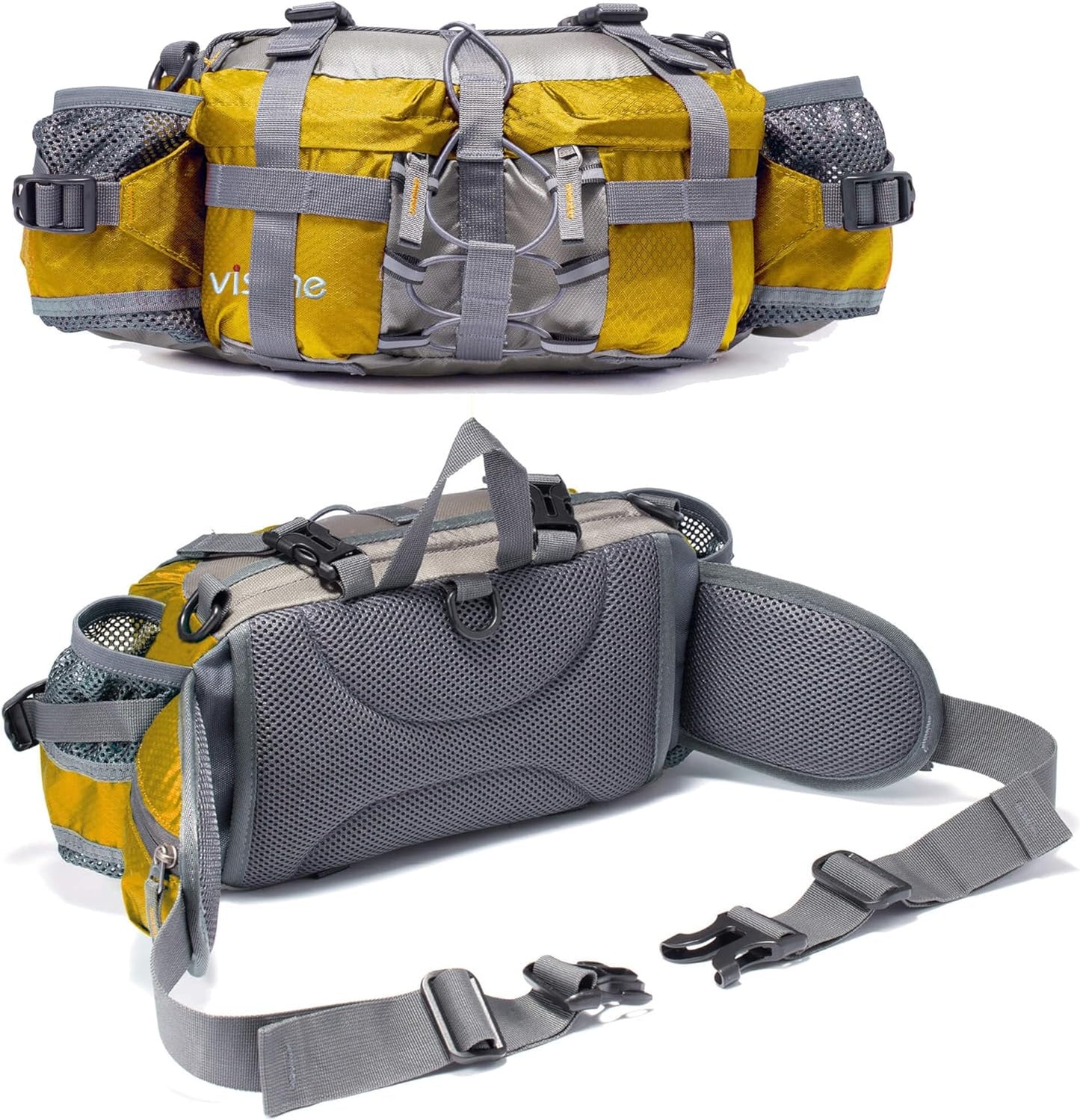 Professional Outdoor Lumbar Pack with Dual Water Bottle Holders for Hiking and Fishing Activities