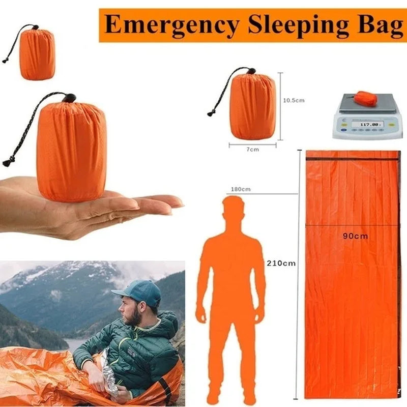 Emergency Thermal Bivy Sleeping Bag - Waterproof Mylar Survival Blanket for Outdoor Adventures and Emergency Preparedness