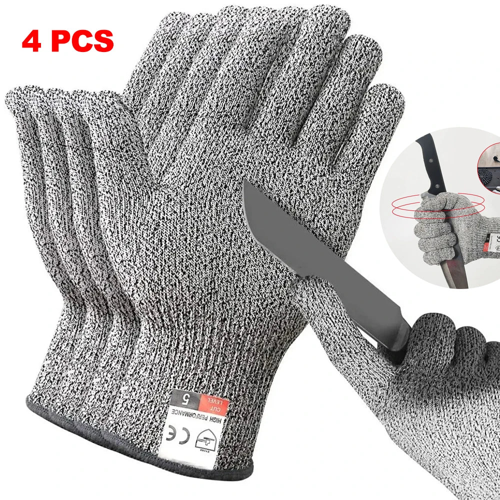 HPPE Level 5 Heavy-Duty Cut-Resistant Gloves for Superior Protection in Kitchen, Fishing, and Industrial Applications