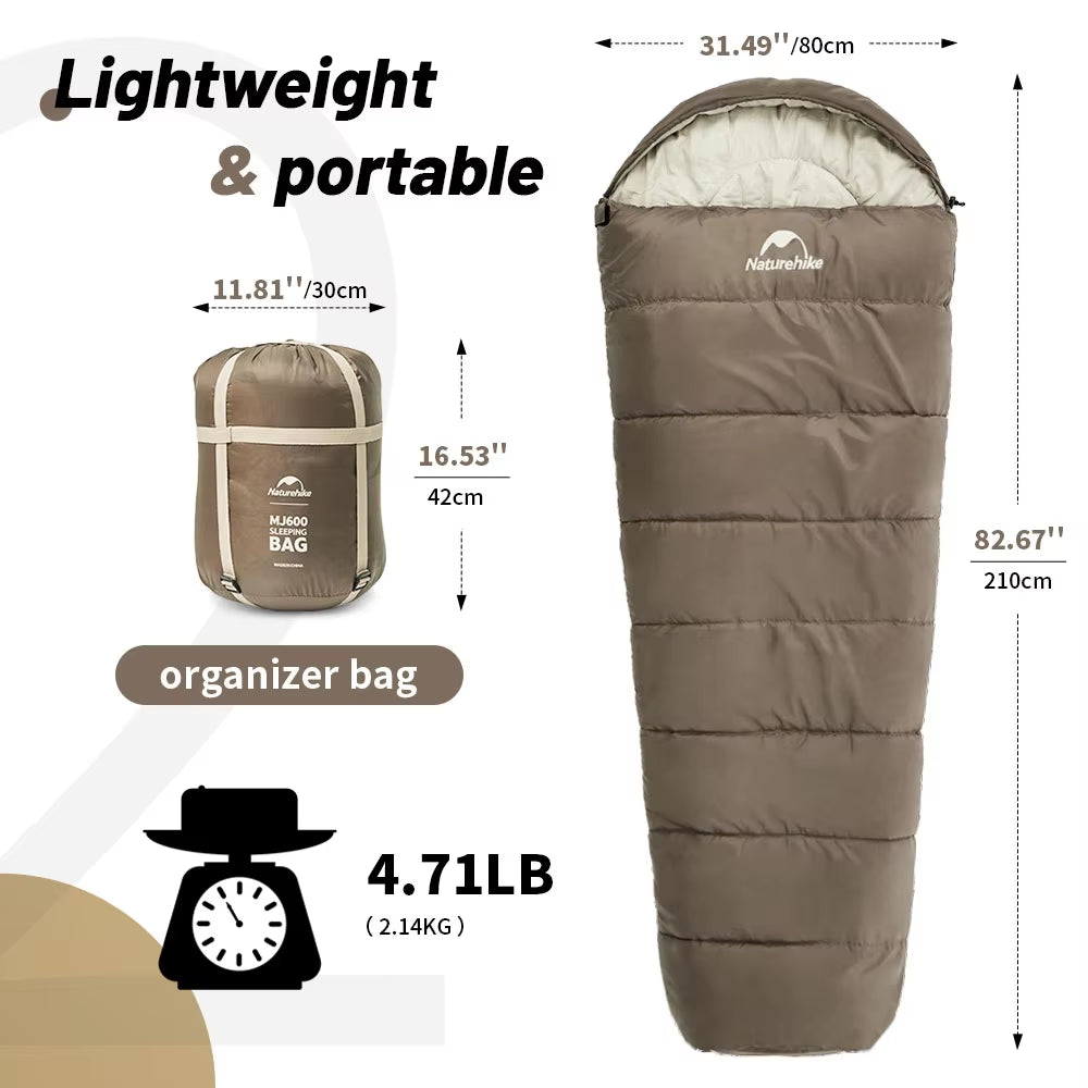 MJ600 Premium Waterproof 4-Season Sleeping Bag for Ultimate Comfort in Outdoor Hiking and Camping Adventures