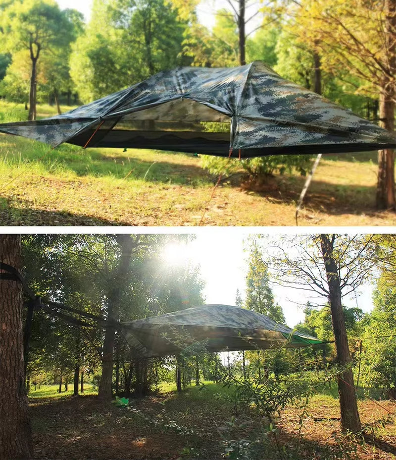 Spacious and Durable Large Portable Camping Hammock for 2-4 People - Perfect for Family Tree Tents, Outdoor Activities, Hiking, and Travel