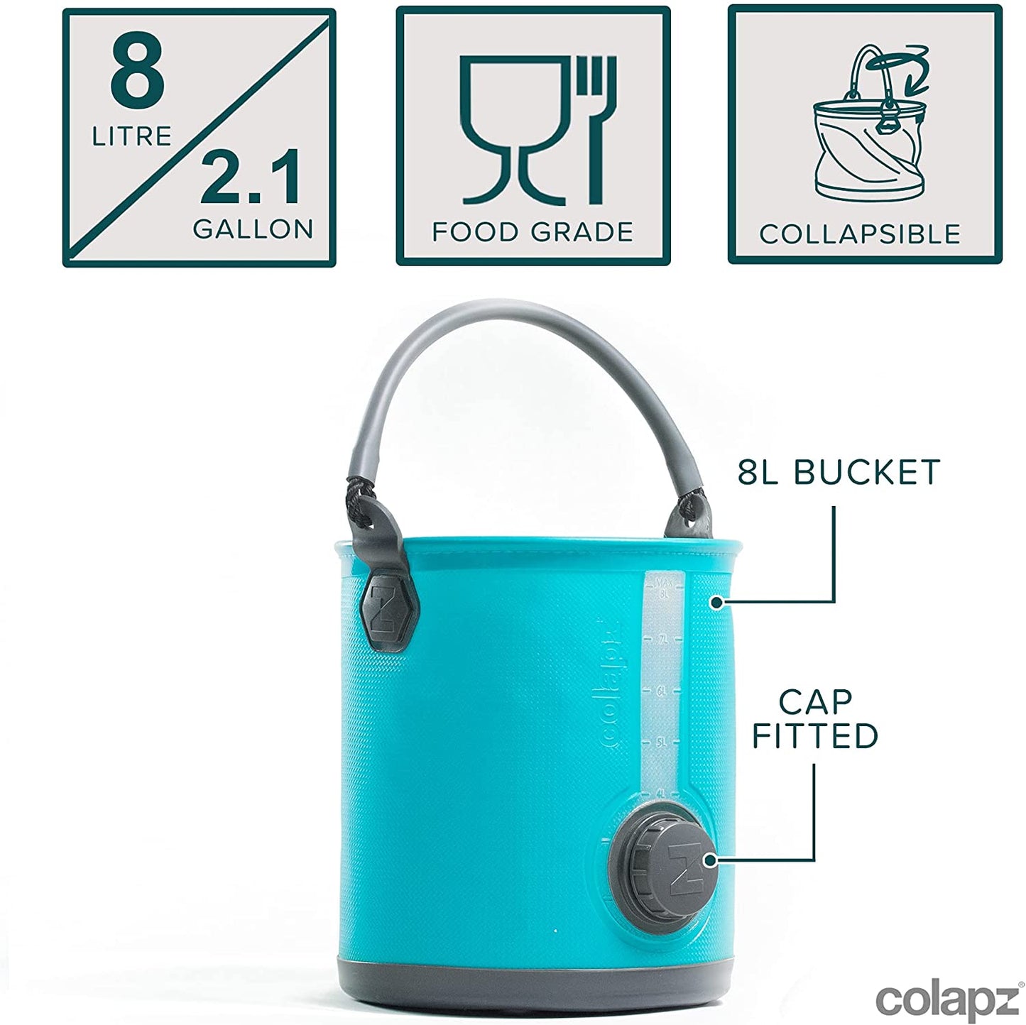 Premium 2-Gallon Collapsible Camping Water Container with Spigot - Versatile Portable Bucket and Water Jug Dispenser for Outdoor Adventures