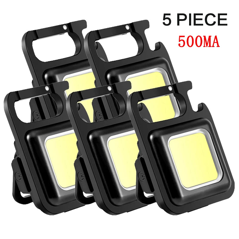 High-Performance Mini COB Flashlight Keychain Lamp - 4 Versatile Lighting Modes, Waterproof EDC Torch for Outdoor Adventures, Emergencies, Camping, and Fishing