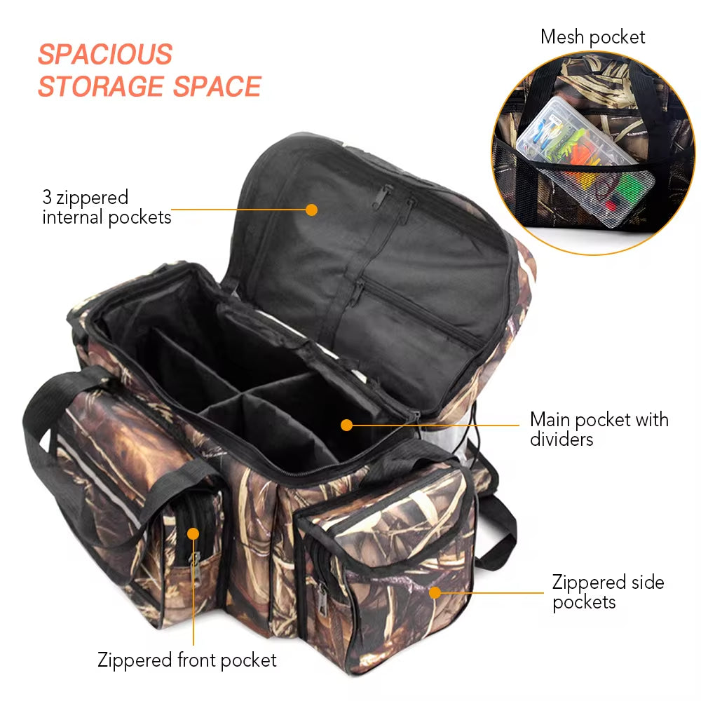 Premium Waterproof Two-Layer Fishing Tackle Storage Bag - Versatile Shoulder Pack for Outdoor Adventures