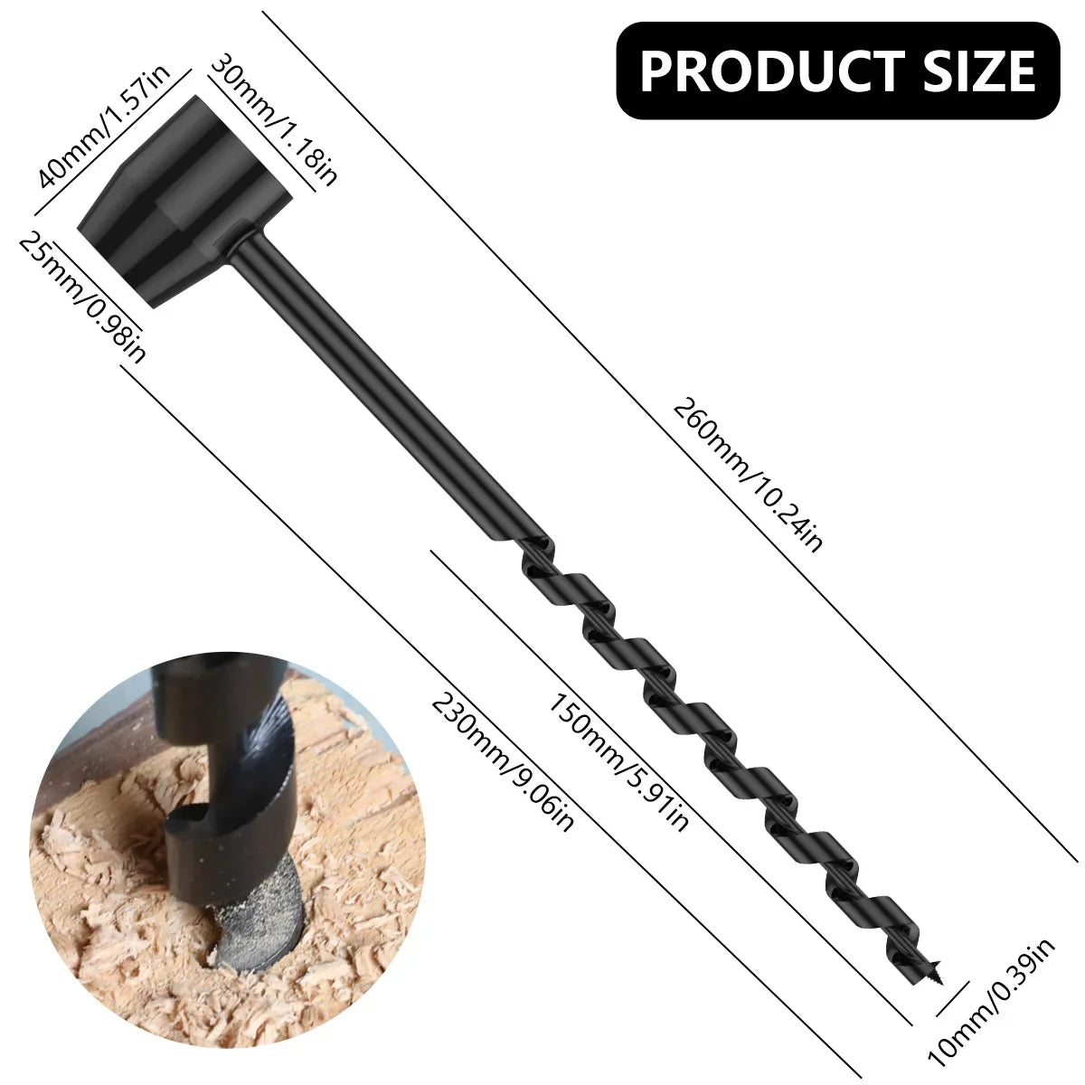 Bushcraft Carbon Steel Portable Hand Drill: The Ultimate Survival Auger and Self-Tapping Wood Punch Tool for Outdoor and DIY Enthusiasts