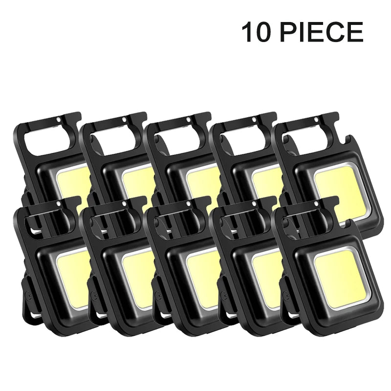 High-Performance Mini COB Flashlight Keychain Lamp - 4 Versatile Lighting Modes, Waterproof EDC Torch for Outdoor Adventures, Emergencies, Camping, and Fishing