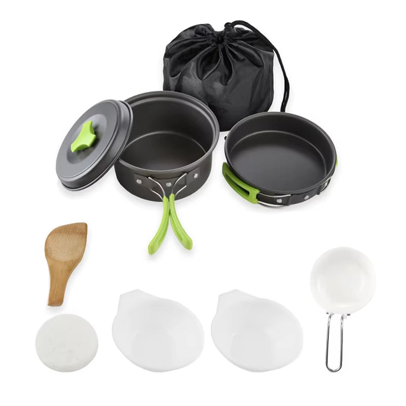 Premium Backpacking Cooking Set: Versatile and Sturdy Outdoor Cookware with Essential Tableware and Storage Solution