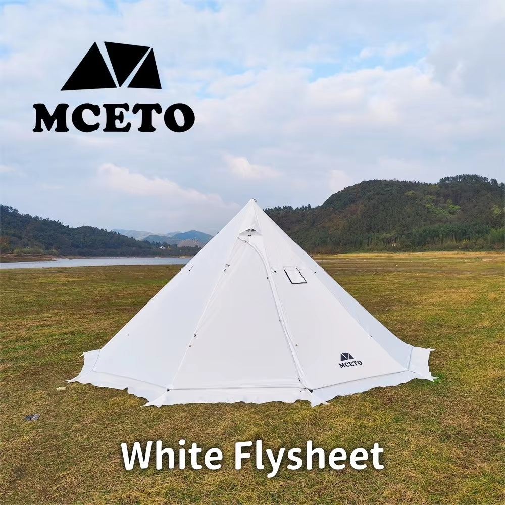 Premium 5M Oversized Pyramid Tent with Snow Skirt & Chimney Jacket - Ultimate Outdoor Shelter for Camping and Hiking