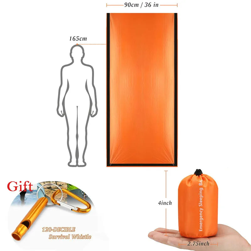 Emergency Thermal Bivy Sleeping Bag - Waterproof Mylar Survival Blanket for Outdoor Adventures and Emergency Preparedness