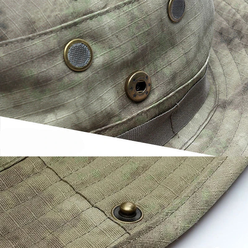 Camouflage Boonie Cap & Balaclava Set - Premium Foldable Wide Brim Hat for Ultimate Outdoor Sun Protection