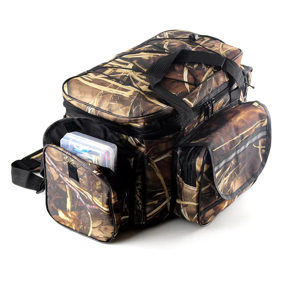 Premium Waterproof Two-Layer Fishing Tackle Storage Bag - Versatile Shoulder Pack for Outdoor Adventures