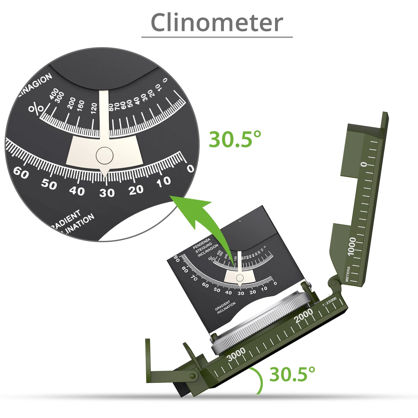 Proster Waterproof Outdoor Camping Compass - Rugged Camouflage Clinometer for Precision Navigation in Hunting and Hiking Adventures