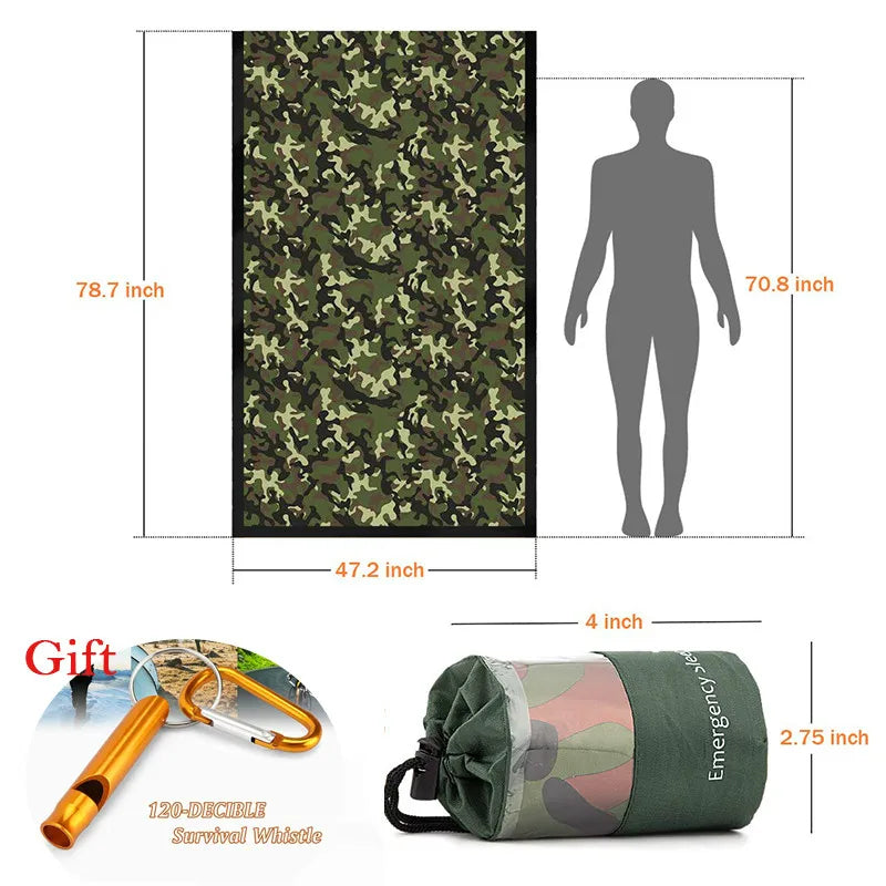 Emergency Thermal Bivy Sleeping Bag - Waterproof Mylar Survival Blanket for Outdoor Adventures and Emergency Preparedness