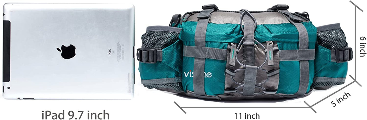 Professional Outdoor Lumbar Pack with Dual Water Bottle Holders for Hiking and Fishing Activities