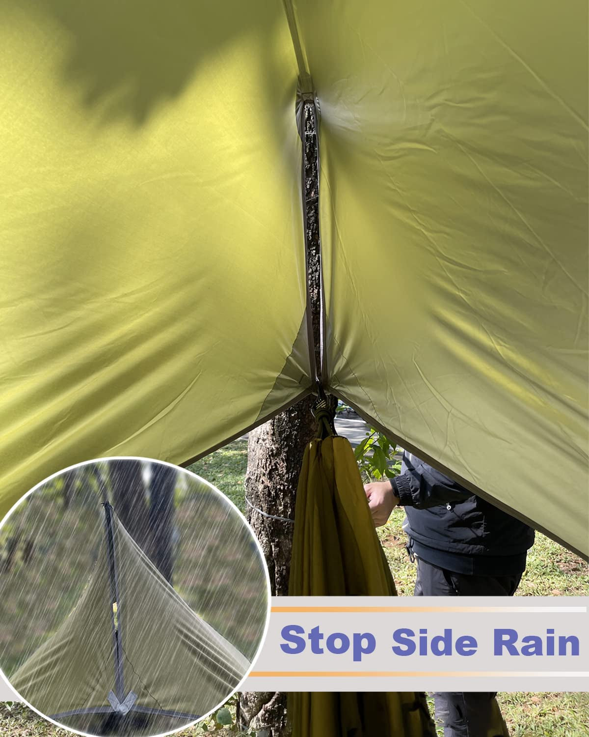 Premium Portable Double Camping Hammock with Insect Netting - Perfect for Hiking and Outdoor Adventures, Complete with Two 10-Foot Straps