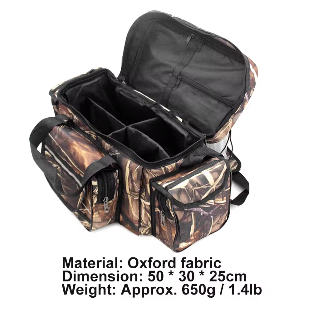 Premium Waterproof Two-Layer Fishing Tackle Storage Bag - Versatile Shoulder Pack for Outdoor Adventures